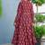 Maroon rayon digital printed kurti with pant set