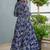 Blue rayon digital printed kurti with pant set