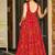 Red rayon digital printed kurti with palazzo set