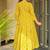 Yellow rayon digital printed kurti with palazzo set