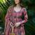 Dusty pink muslin silk blend digital printed kurti with palazzo set