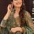 Green muslin silk blend digital printed kurti with palazzo set