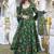 Green muslin silk blend digital printed kurti with palazzo set