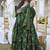Green muslin silk blend digital printed kurti with palazzo set