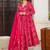 Pink muslin silk blend digital printed kurti with palazzo set