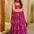 Rani pink muslin silk blend kurti pant with dupatta set