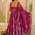 Rani pink muslin silk blend kurti pant with dupatta set
