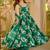 Green muslin silk blend kurti pant with dupatta set