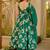 Green muslin silk blend kurti pant with dupatta set