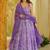 Purple heavy georgette silk blend kurti pant with dupatta set