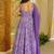 Purple heavy georgette silk blend kurti pant with dupatta set