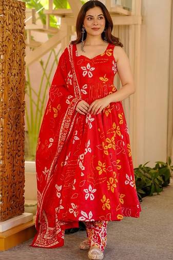 Oragne muslin silk blend kurti pant with dupatta set