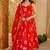 Oragne muslin silk blend kurti pant with dupatta set