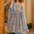Sky blue muslin silk blend kurti pant with dupatta set