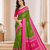 Mehendi Green Color Foil Print With Beautiful Mirror Work Crepe Georgette Saree