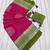 Mehendi Green Foil Print With Beautiful Mirror Crepe georgettete Saree