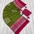 Mehendi Green Color Foil Print With Beautiful Mirror Work Crepe Georgette Saree