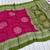 Rani Pink Color Foil Print With Beautiful Mirror Work Crepe Georgette Saree