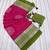 Rani Pink Color Foil Print With Beautiful Mirror Work Crepe Georgette Saree