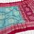 Sky Blue Color Foil Print With Beautiful Mirror Work Crepe Georgette Saree