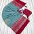 Sky Blue Color Foil Print With Beautiful Mirror Work Crepe Georgette Saree