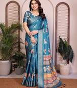 Premium cotton silk & soft flowing drape silk floral print sarees