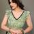 Pista heavy chiffon printed lace border saree with blouse
