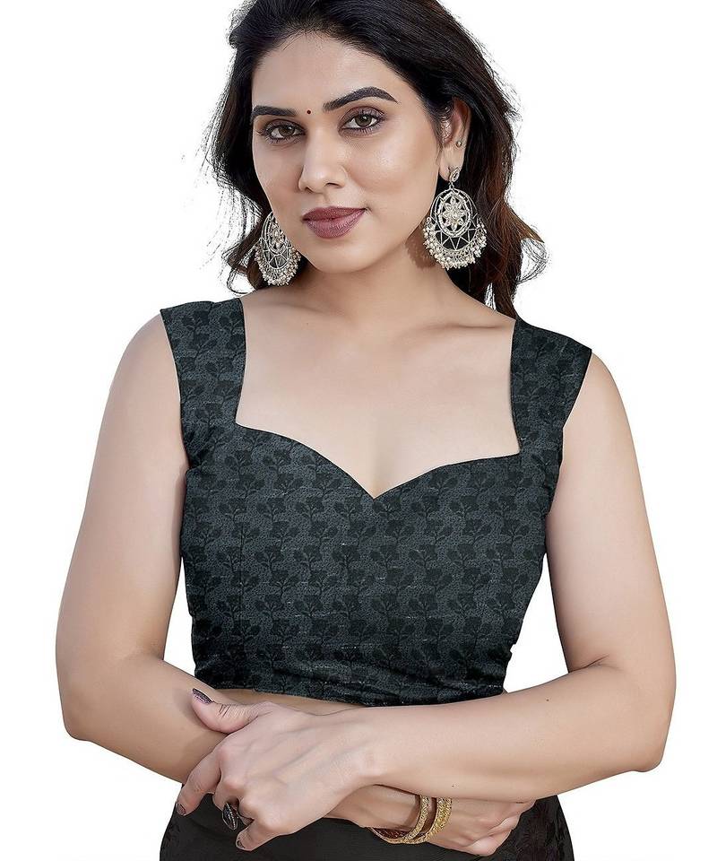 Black heavy chiffon printed lace border saree with blouse