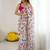 Pink heavy chiffon printed lace border saree with blouse