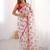 Pink heavy chiffon printed lace border saree with blouse