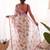 Pink heavy chiffon printed lace border saree with blouse