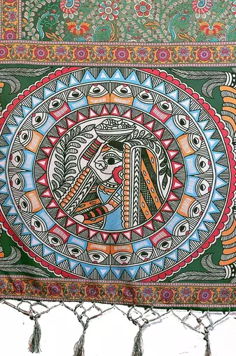 Heavy rich cotton silk digitalprint & jequared rich heavy border with fancy tassel with jacqurd blouse