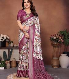 Heavy rich cotton silk digitalprint & jequared rich heavy border with fancy tassel with jacqurd blouse