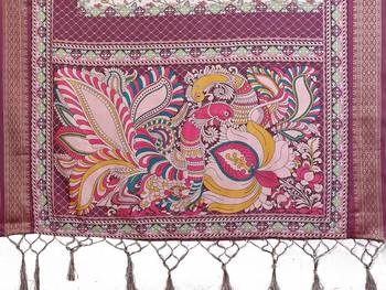 Heavy rich cotton silk digitalprint & jequared rich heavy border with fancy tassel with jacqurd blouse 5