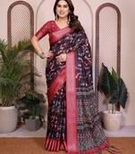 Premium cotton silk & soft flowing drape silk floral print sarees