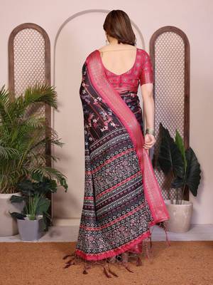 Premium cotton silk & soft flowing drape silk floral print sarees 2