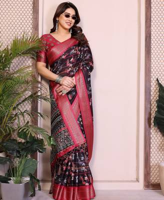 Premium cotton silk & soft flowing drape silk floral print sarees 3