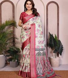 Premium cotton silk & soft flowing drape silk floral print sarees