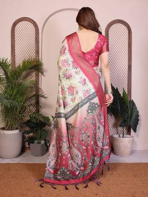 Premium cotton silk & soft flowing drape silk floral print sarees 2