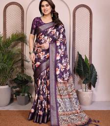 Premium cotton silk & soft flowing drape silk floral print sarees