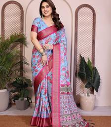 Premium cotton silk & soft flowing drape silk floral print sarees