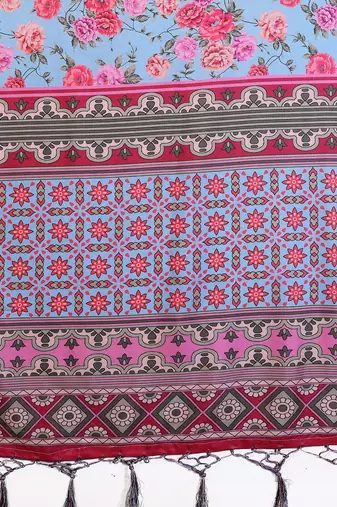Premium cotton silk & soft flowing drape silk floral print sarees