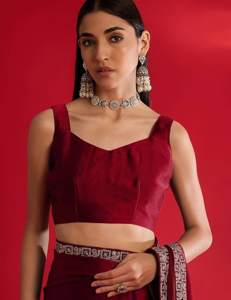 Red heavy rangoli silk with embroidery sequence  & coding work lace border saree with blouse
