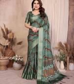 Premium soft aura cotton silk &  bandhej print saree with blouse