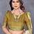 Olive cotton silk digital print & jequared fancy tassel blouse