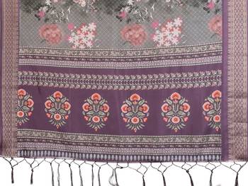 Wine cotton silk digital print & jacquard fancy blouse 5