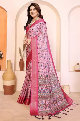 Premium cotton silk & kalamkari print for an elegant look with blouse