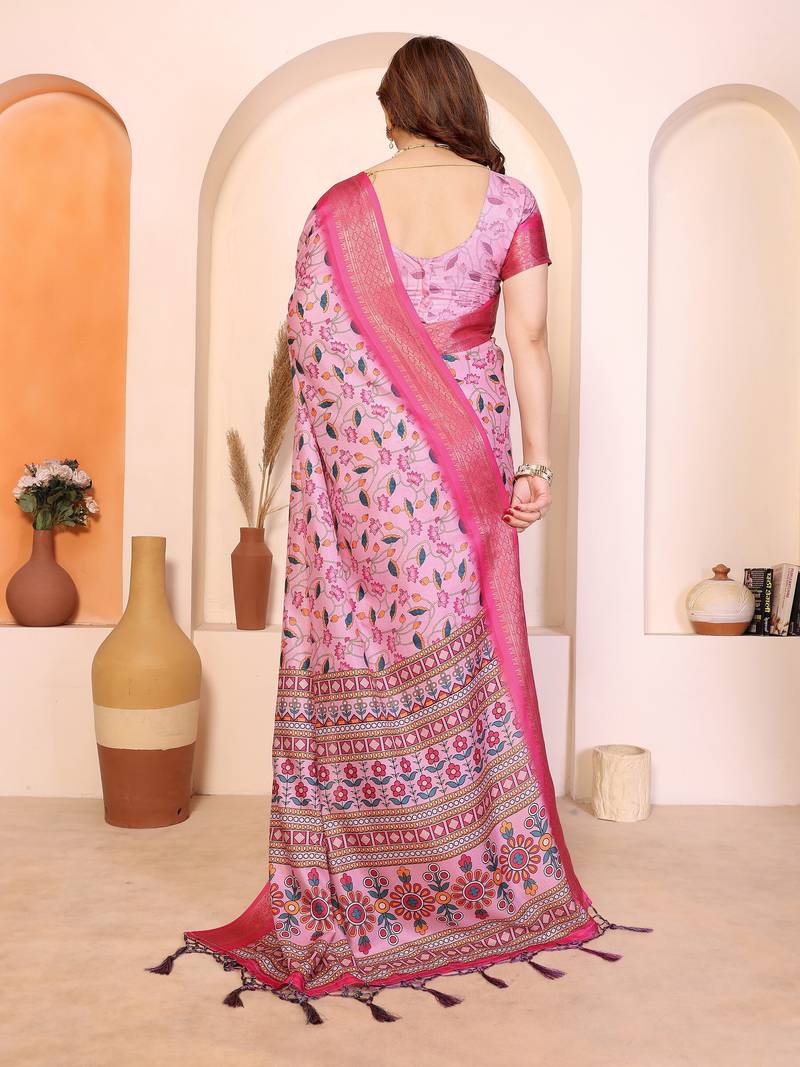 Premium cotton silk & kalamkari print for an elegant look with blouse