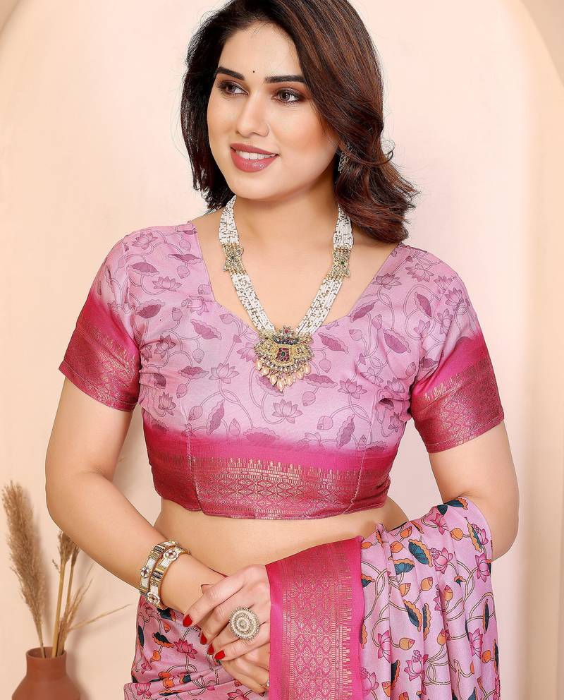 Premium cotton silk & kalamkari print for an elegant look with blouse