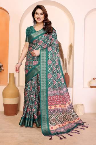 Premium cotton silk & kalamkari print for an elegant look with blouse